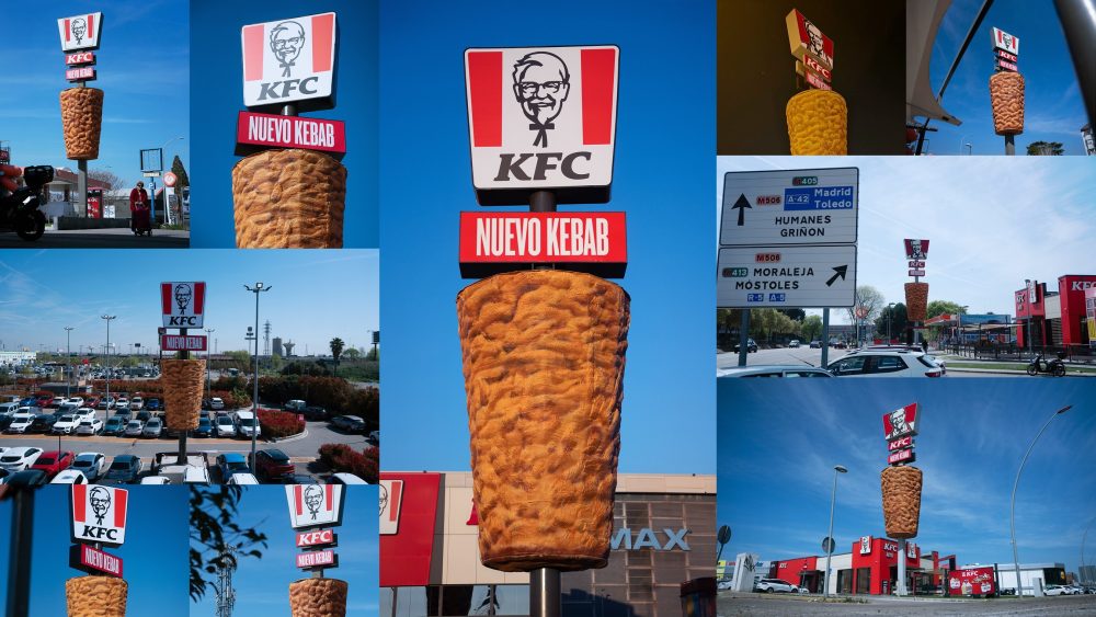 KFC Spain Launches Fried Chicken Döner With Wild Rotating Sign Stunt