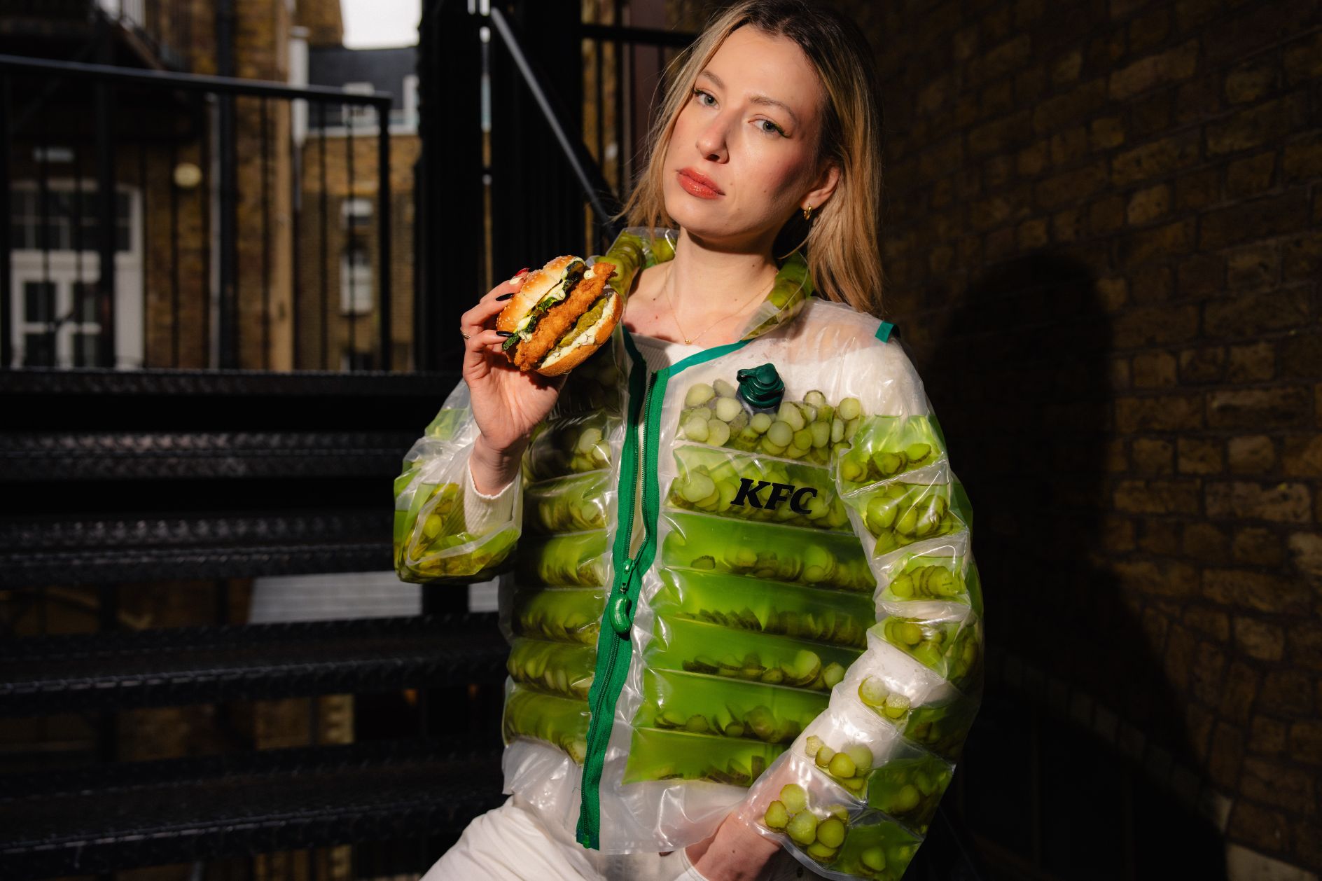 KFC Pickle Puffer jacket
