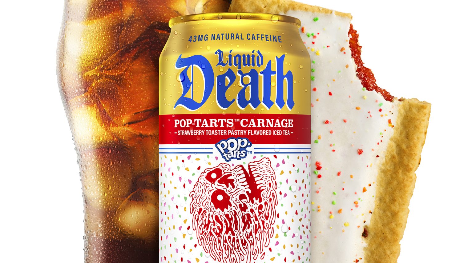 Liquid Death x Pop-Tarts Turns Frosted Strawberry Into Iced Tea