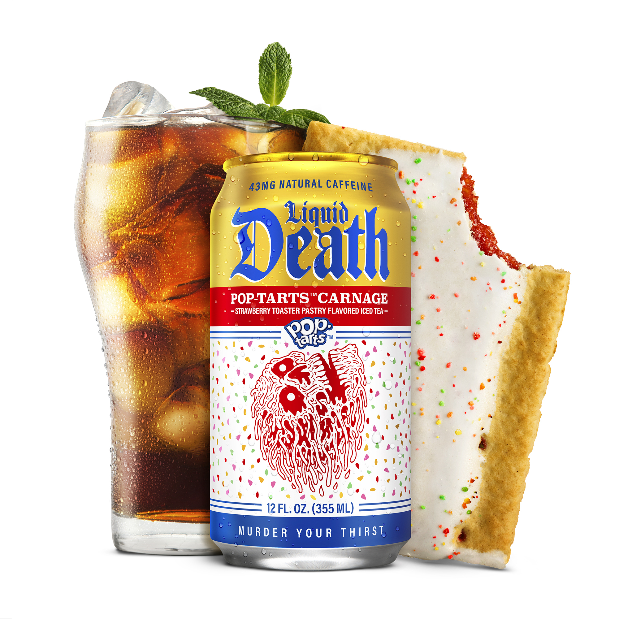 Liquid Death x Pop-Tarts Turns Frosted Strawberry Into Iced Tea